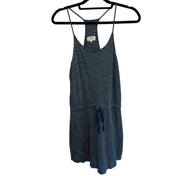 Lou & Gray green linen blend striped racerback dress size small - Picture 2 of 6